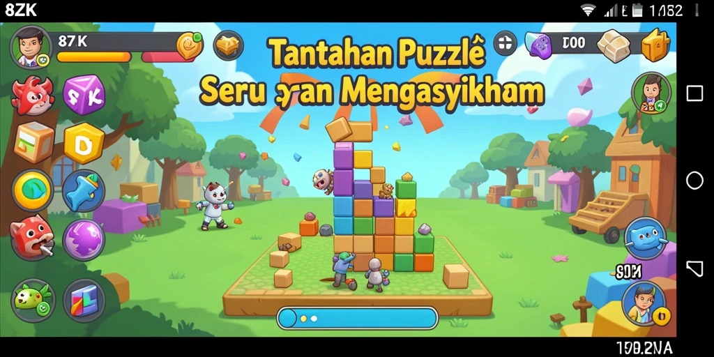 Screenshot gameplay 8ZK dengan tantangan teka-teki yang menarik.