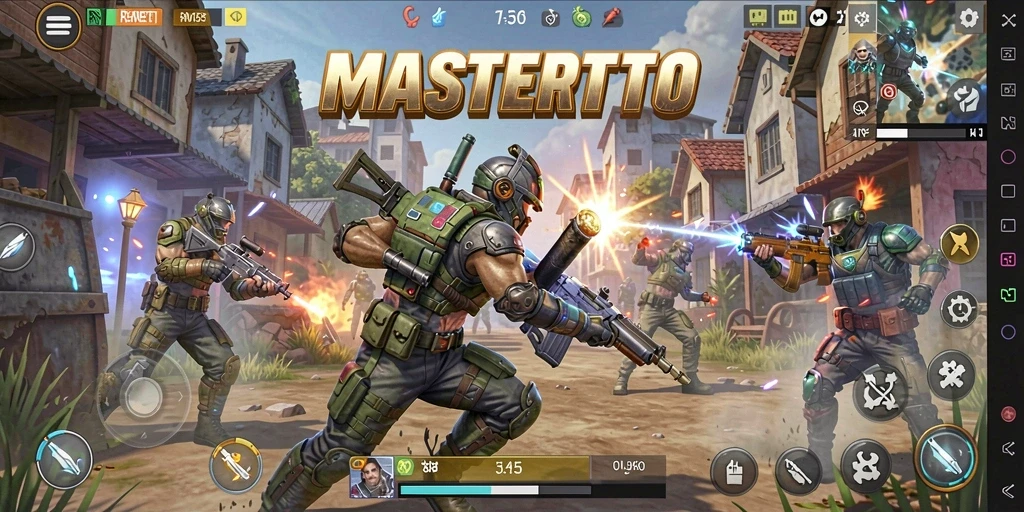 Tangkapan layar MASTERTOTO menampilkan aksi seru dalam permainan Battle Royale.