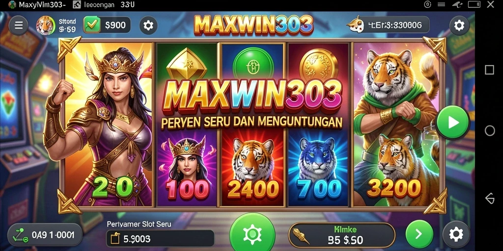 Screenshot gameplay MAXWIN303 menunjukkan grafik Slot yang menarik.
