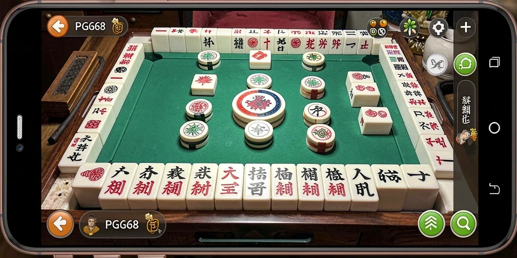 Screenshot gameplay PGG68 yang menunjukkan aksi seru permainan Mahjong.