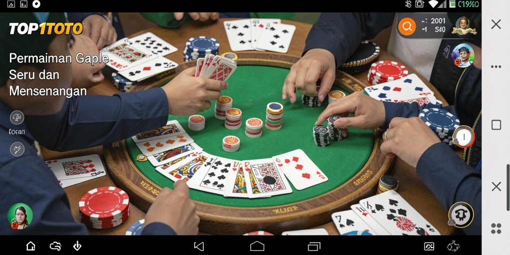 Gameplay seru TOP1TOTO dalam permainan Gaple.