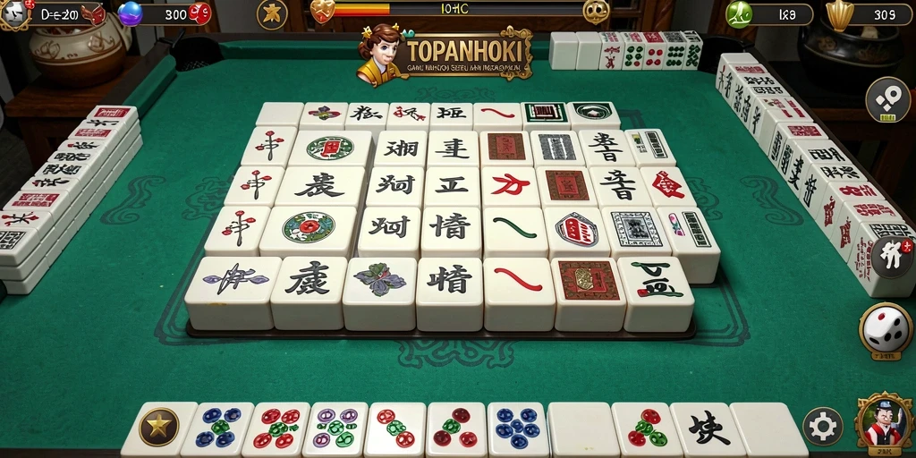Tangkapan layar gameplay TOPANHOKI yang menampilkan momen seru permainan Mahjong.