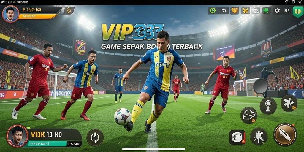 Tangkapan layar gameplay VIP333 menampilkan pertandingan sepak bola yang seru.