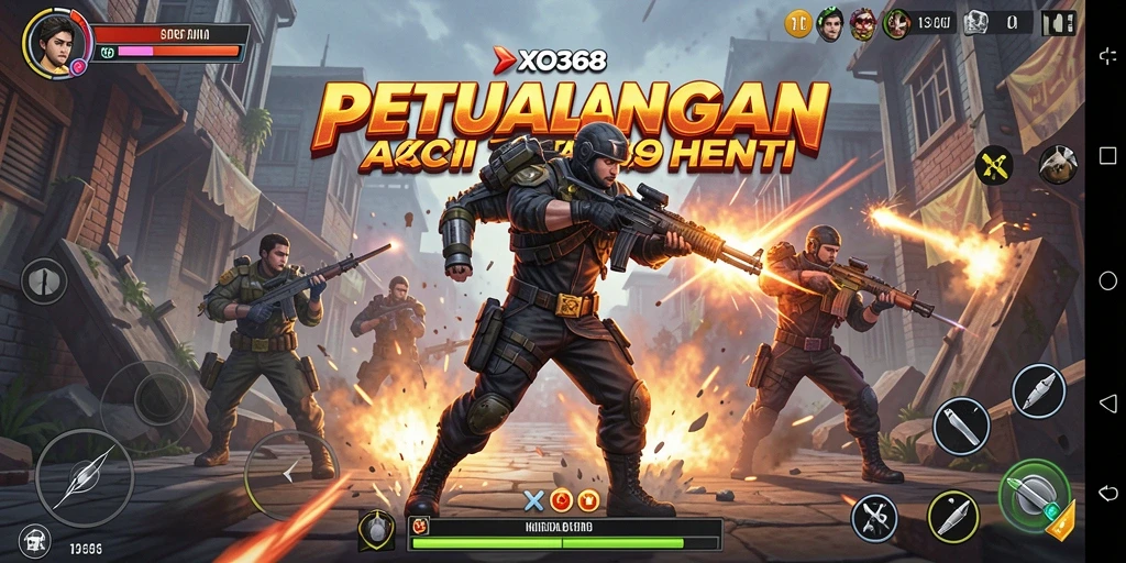Tangkapan layar XO368 menunjukkan aksi mendebarkan dan karakter yang berani.