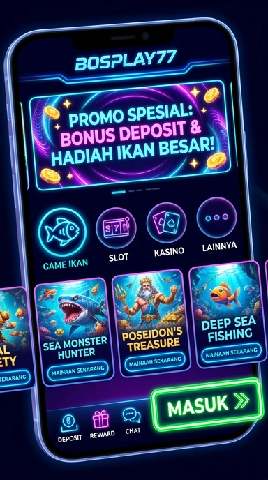Tampilan antarmuka bosplay77 yang sederhana dan menarik.